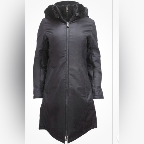 Hoodlamb Jackets & Blazers - HoodLamb Women's Black 2-1 Long Natural Hemp Inner Vest Puffer NWT Small